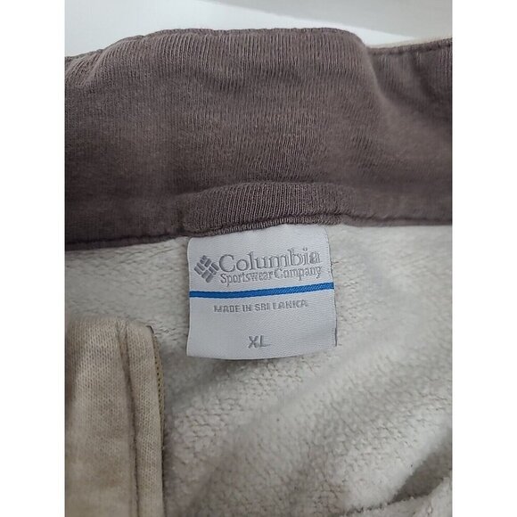 Columbia Pullover Sweatshirt Men's Size XL Cream 1/4 Zip - Picture 4 of 7